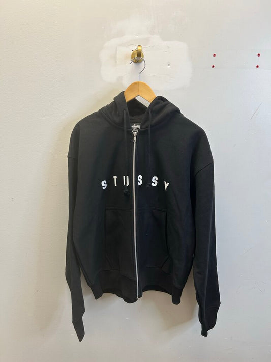 New Stussy Lens Back Logo Black Zip Hoodie sz.XL