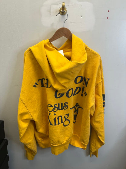 Preowned CPFM Yellow That's On God Hoodie Sz.XL