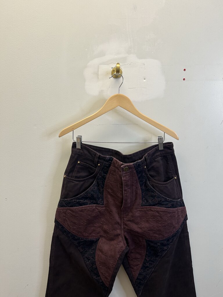 Preowned Louis Vuitton Burgundy Monogram Pants size 32