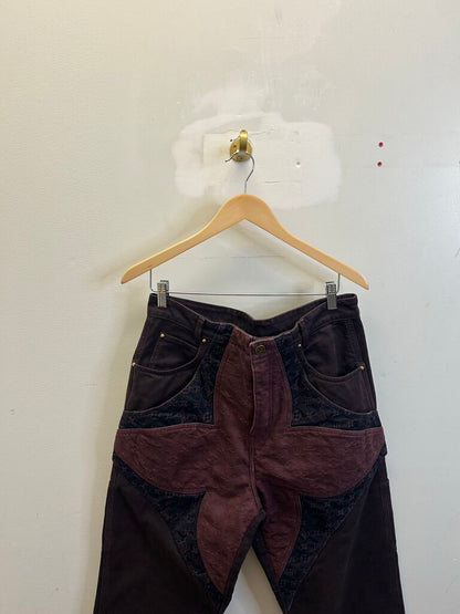 Preowned Louis Vuitton Burgundy Monogram Pants size 32