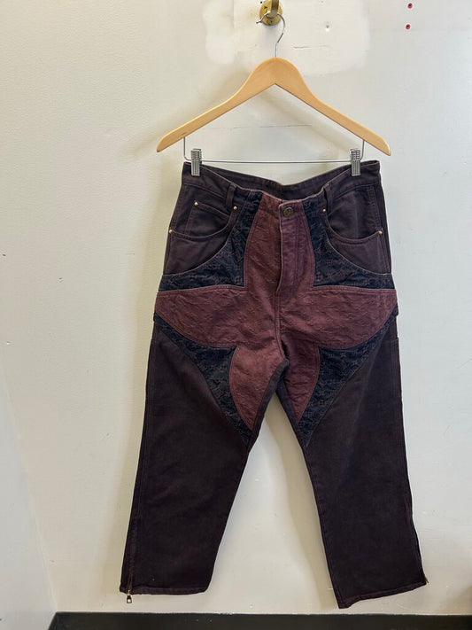 Preowned Louis Vuitton Burgundy Monogram Pants size 32