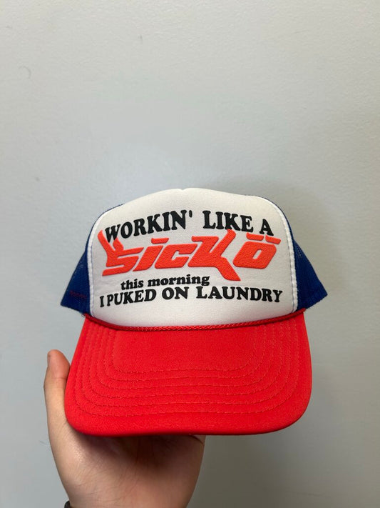 Preowened Sicko Red, White, Blue Trucker