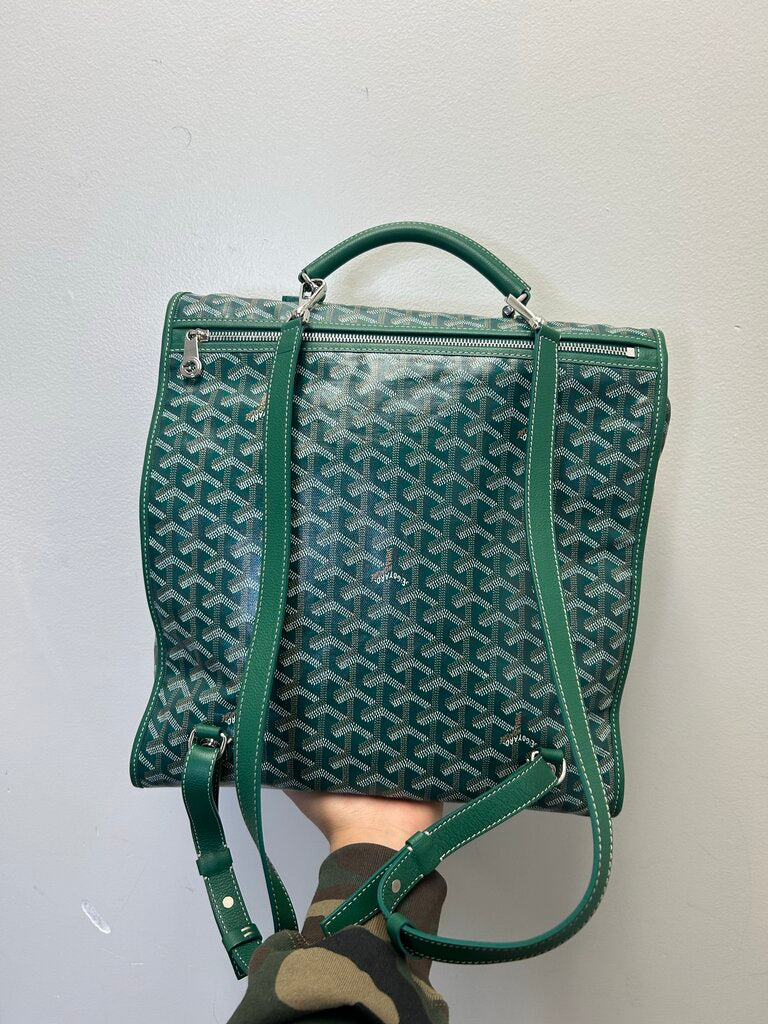 Preowned Goyard Green Goyardine Saint Ledger Backpack