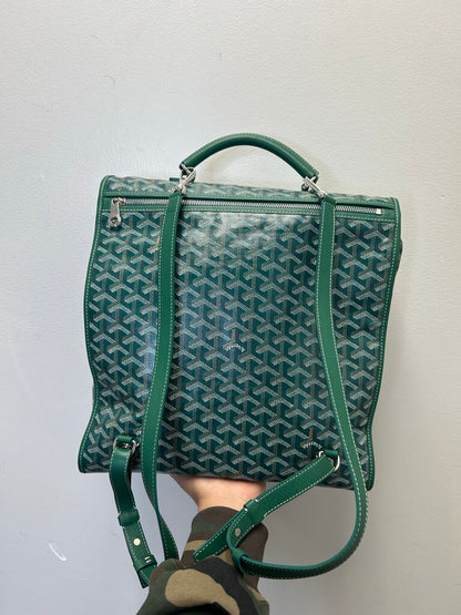 Preowned Goyard Green Goyardine Saint Ledger Backpack