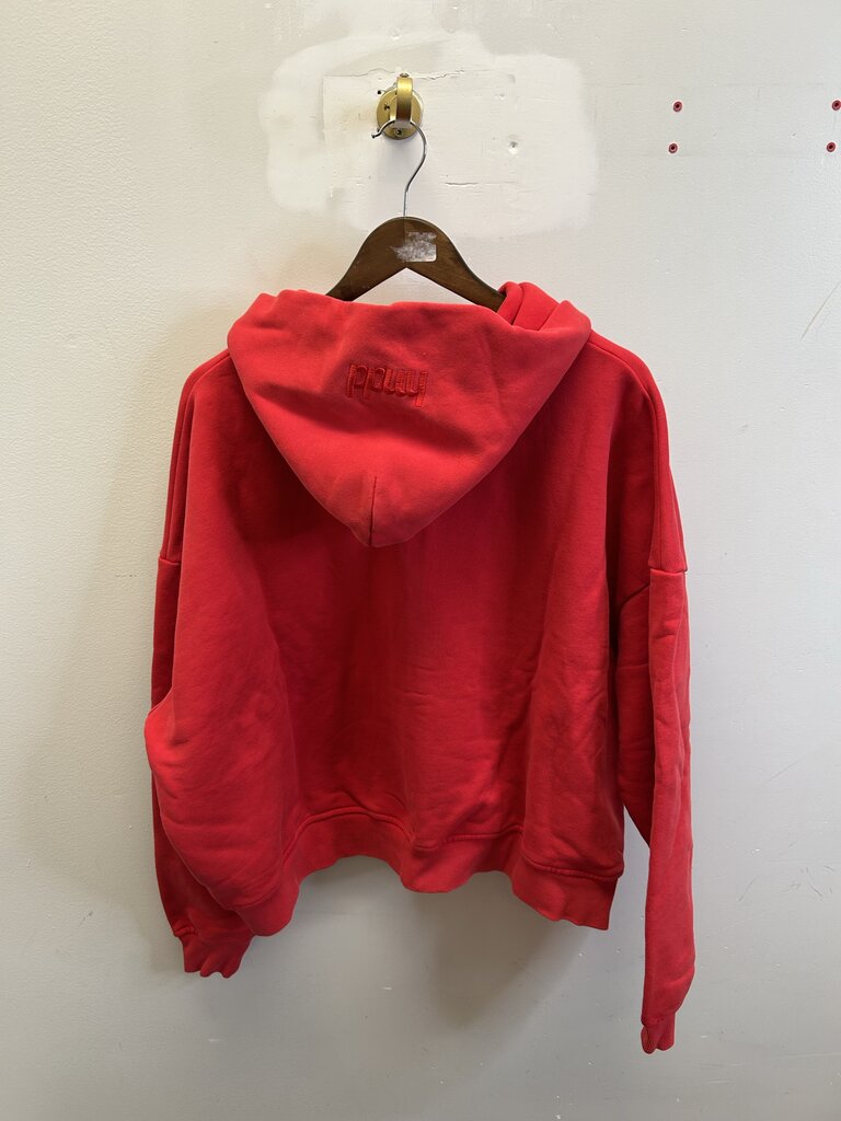 New HMDD Clifford Red Distressed Zip Hoodie Size Small
