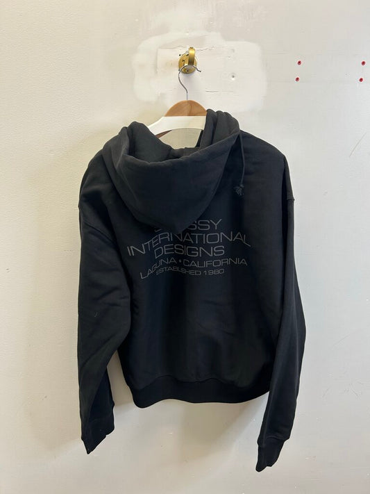New Stussy Internnation Designs Black Zip Up Sz.Medium
