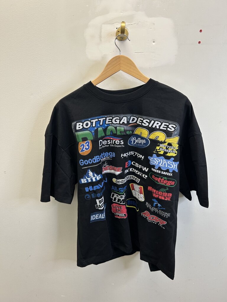 New Bottega Desires Black Race Tee Size XXL