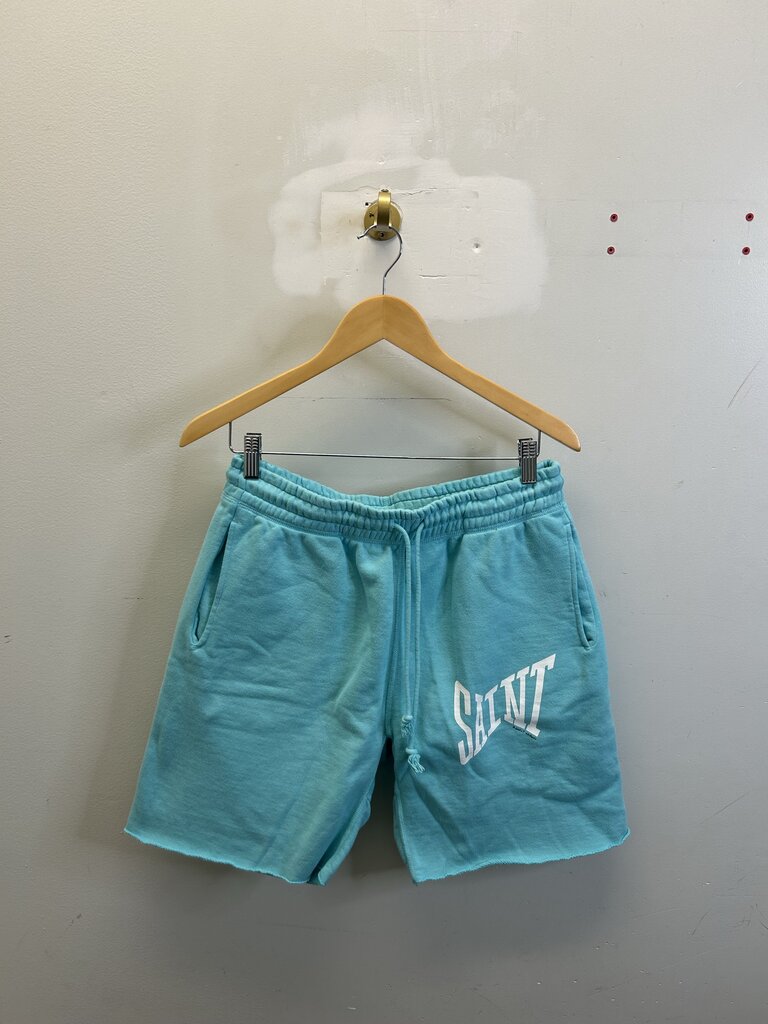 New Saint Michael teal Everlast Log Shorts Size Small