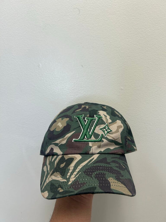 Preowned Louis Vuitton Army Green Camo Cap