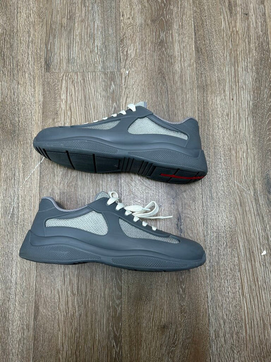 Preowned Prada Americas Cups Grey Rubber Size 44