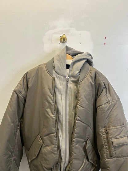 Preowned Balenciaga Tan Double Layer Flight Jacket size 4(2XL)
