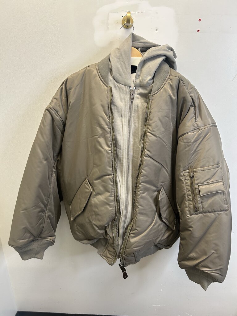 Preowned Balenciaga Tan Double Layer Flight Jacket size 4(2XL)