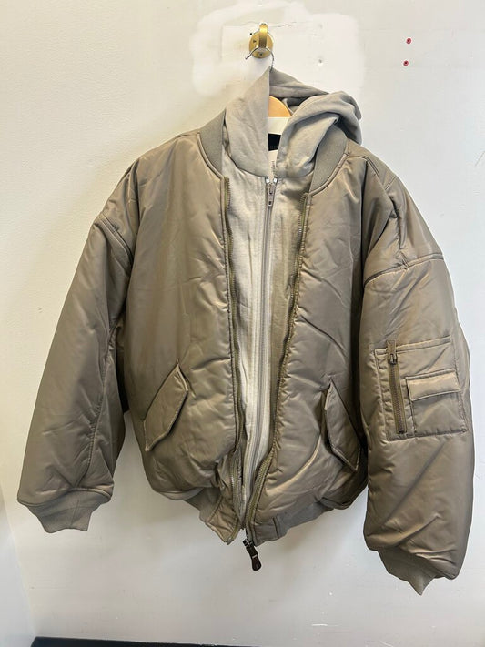 Preowned Balenciaga Tan Double Layer Flight Jacket size 4(2XL)