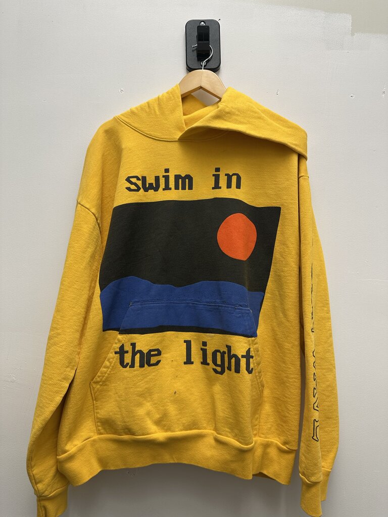Preowned CPFM Kid Cudi Yellow Swim Hoodie size 2XL