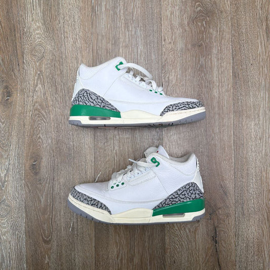 Preowned Jordan 3 Lucky Green Sz.8.5W/7Y (No Box)