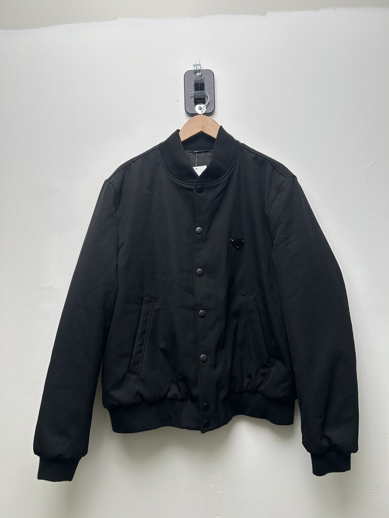 Preowned Prada Black Triangle Logo Bomber Sz. 54