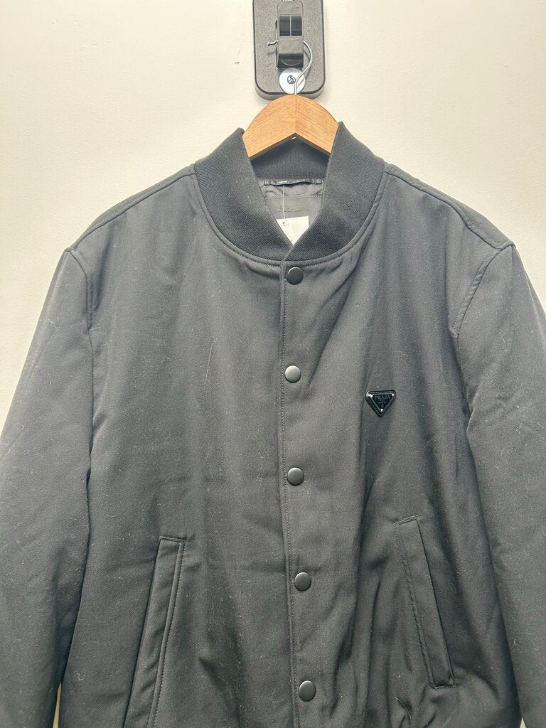 Preowned Prada Black Triangle Logo Bomber Sz. 54