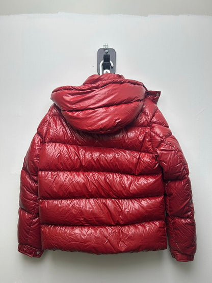 Preowned Moncler Red Maya 70 Giubbotto Hooded Puffer sz.1