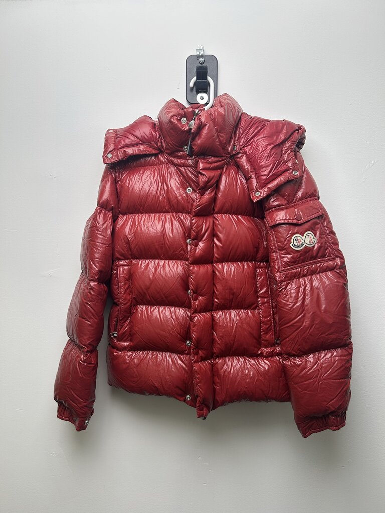Preowned Moncler Red Maya 70 Giubbotto Hooded Puffer sz.1