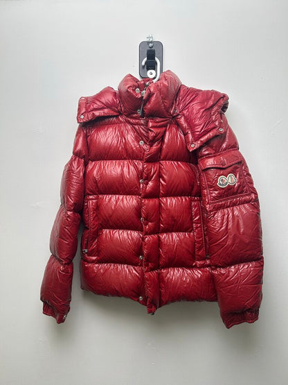 Preowned Moncler Red Maya 70 Giubbotto Hooded Puffer sz.1