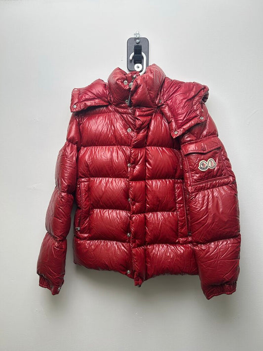 Preowned Moncler Red Maya 70 Giubbotto Hooded Puffer sz.1