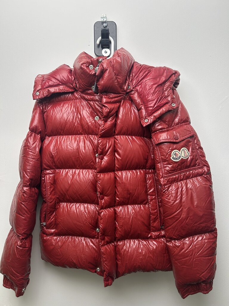 Preowned Moncler Red Maya 70 Giubbotto Hooded Puffer sz.1