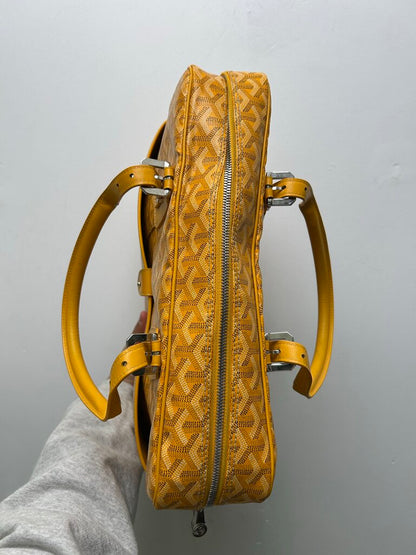 Preowned Goyard Ambassade Yellow Brief Case Bag