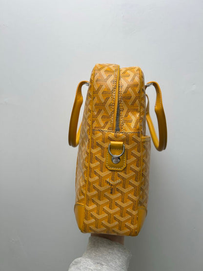 Preowned Goyard Ambassade Yellow Brief Case Bag