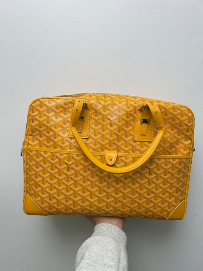 Preowned Goyard Ambassade Yellow Brief Case Bag