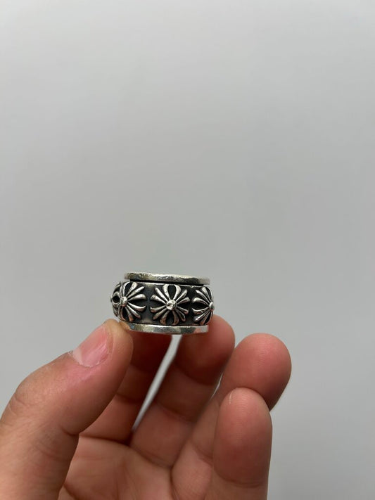 Preowned Chrome Heart Spinner Ring size 7