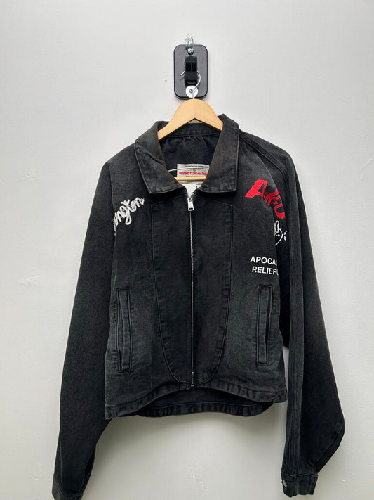 Preowned Rivington Roy Black Denim Jacket size M/L