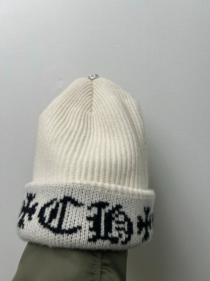 Chrome Hearts Big Daddy Black NYC White Beanie