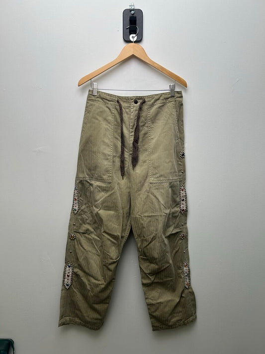 Preowned Kapital Rhinestone Olive Pants size 4
