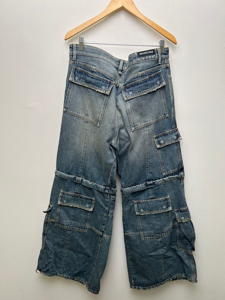 New Balenciaga Flare Zip Denim Cargo size XL