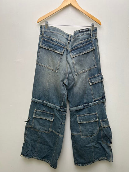 New Balenciaga Flare Zip Denim Cargo size XL