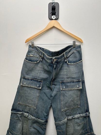 New Balenciaga Flare Zip Denim Cargo size XL