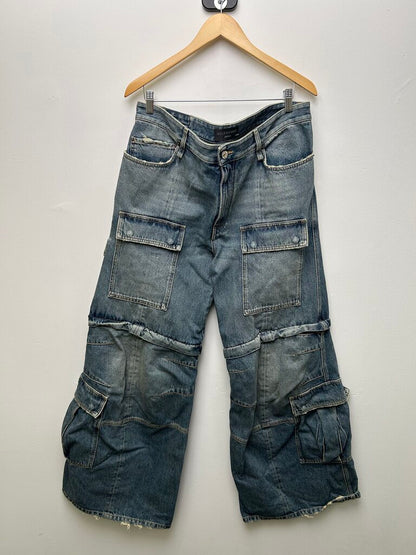 New Balenciaga Flare Zip Denim Cargo size XL