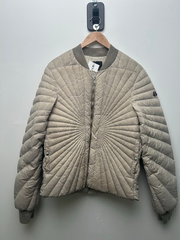 Preowned Rick Owens Moncler Grey Webbed Jacket size S
