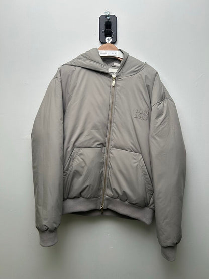 Preowned Miu Miu Grey Puffer Coat Size 50