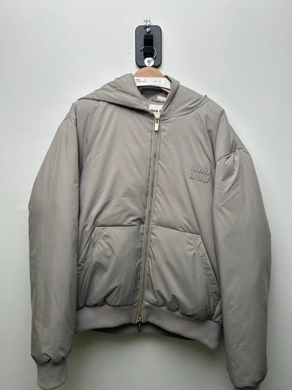Preowned Miu Miu Grey Puffer Coat Size 50