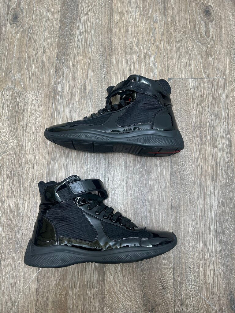Preowned Prada Americas Cups Back High Top Size 10