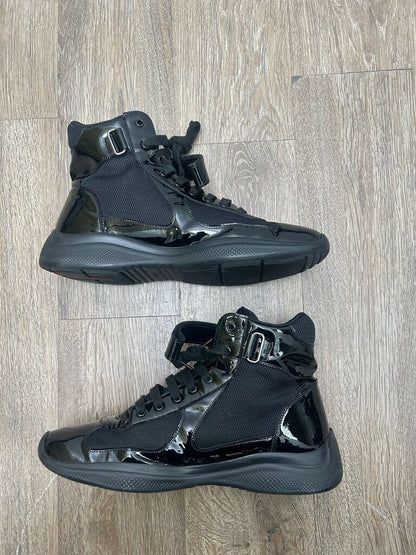 Preowned Prada Americas Cups Back High Top Size 10