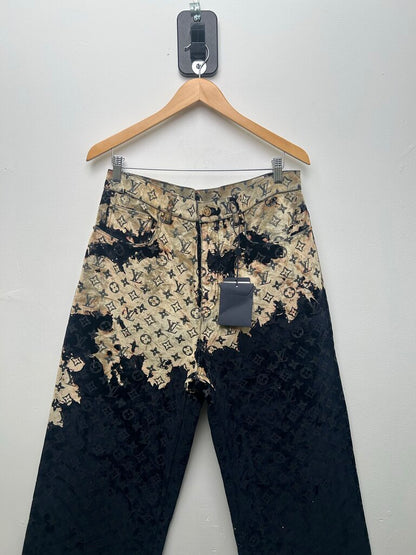 New Louis Vuitton Bleach Monogram Denim sz.34