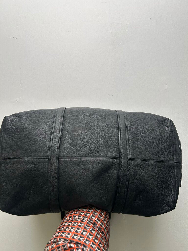Chrome Hearts Black Leather Weekend Patch Bag