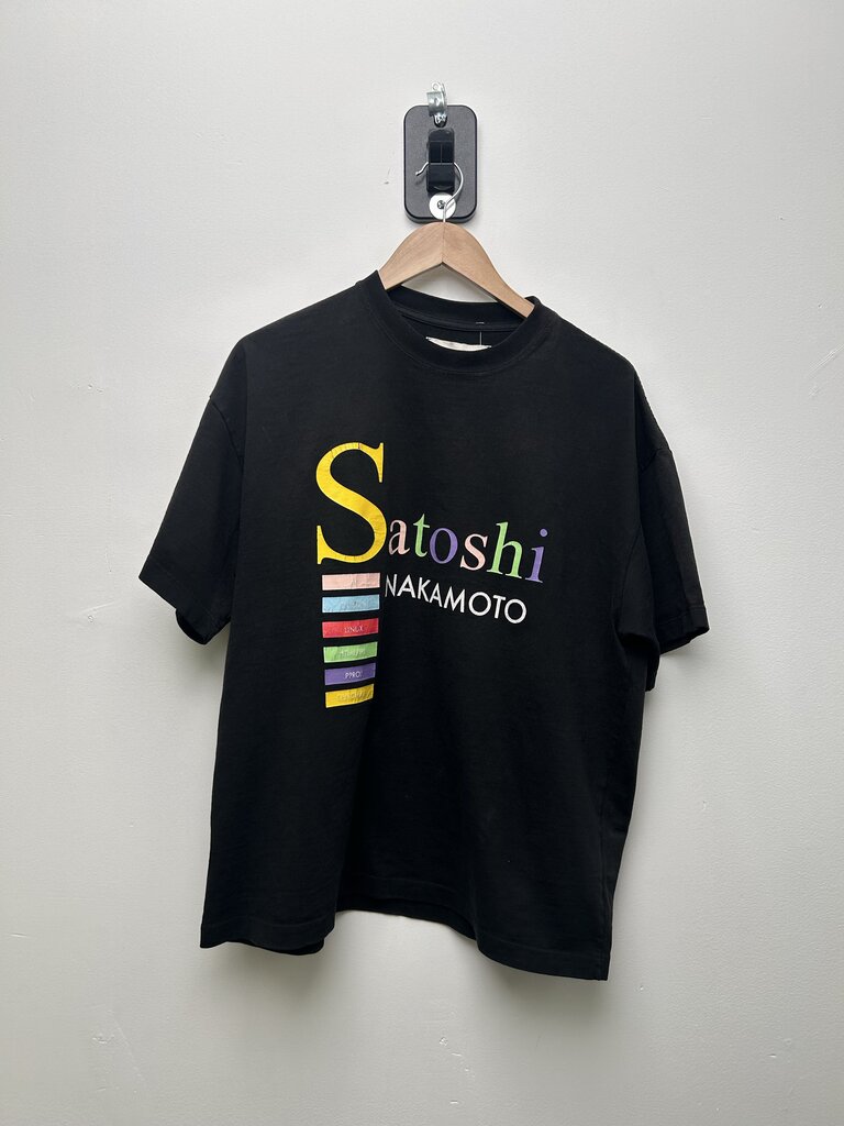 Preowned Satoshi Rainbow Logo Black Tee size M