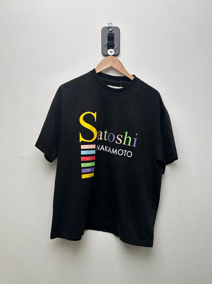 Preowned Satoshi Rainbow Logo Black Tee size M