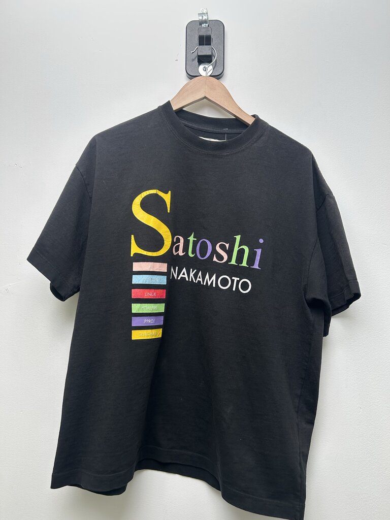 Preowned Satoshi Rainbow Logo Black Tee size M