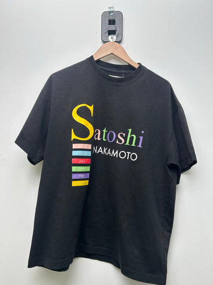 Preowned Satoshi Rainbow Logo Black Tee size M