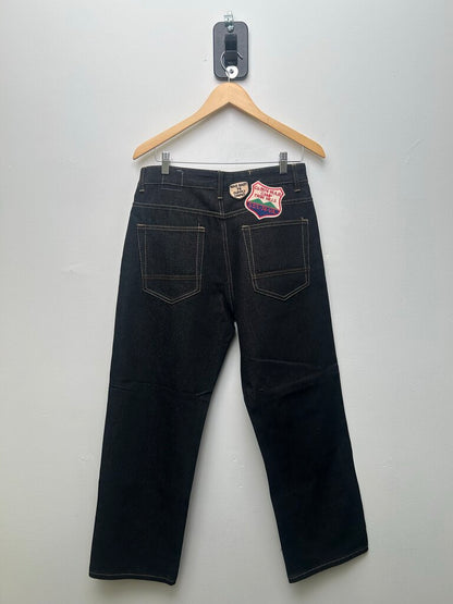 New 74 Is War Supply Patch Black Denim sz.32