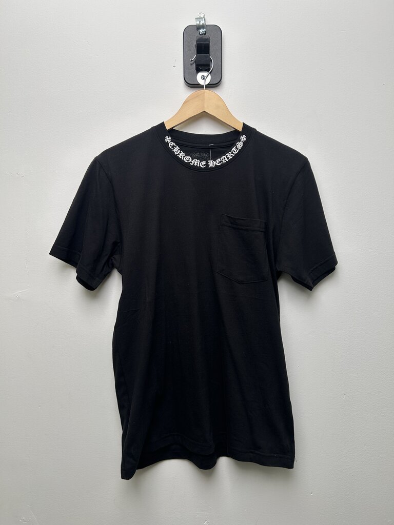 New Chrome Hearts Neck Logo Black Tee sz.